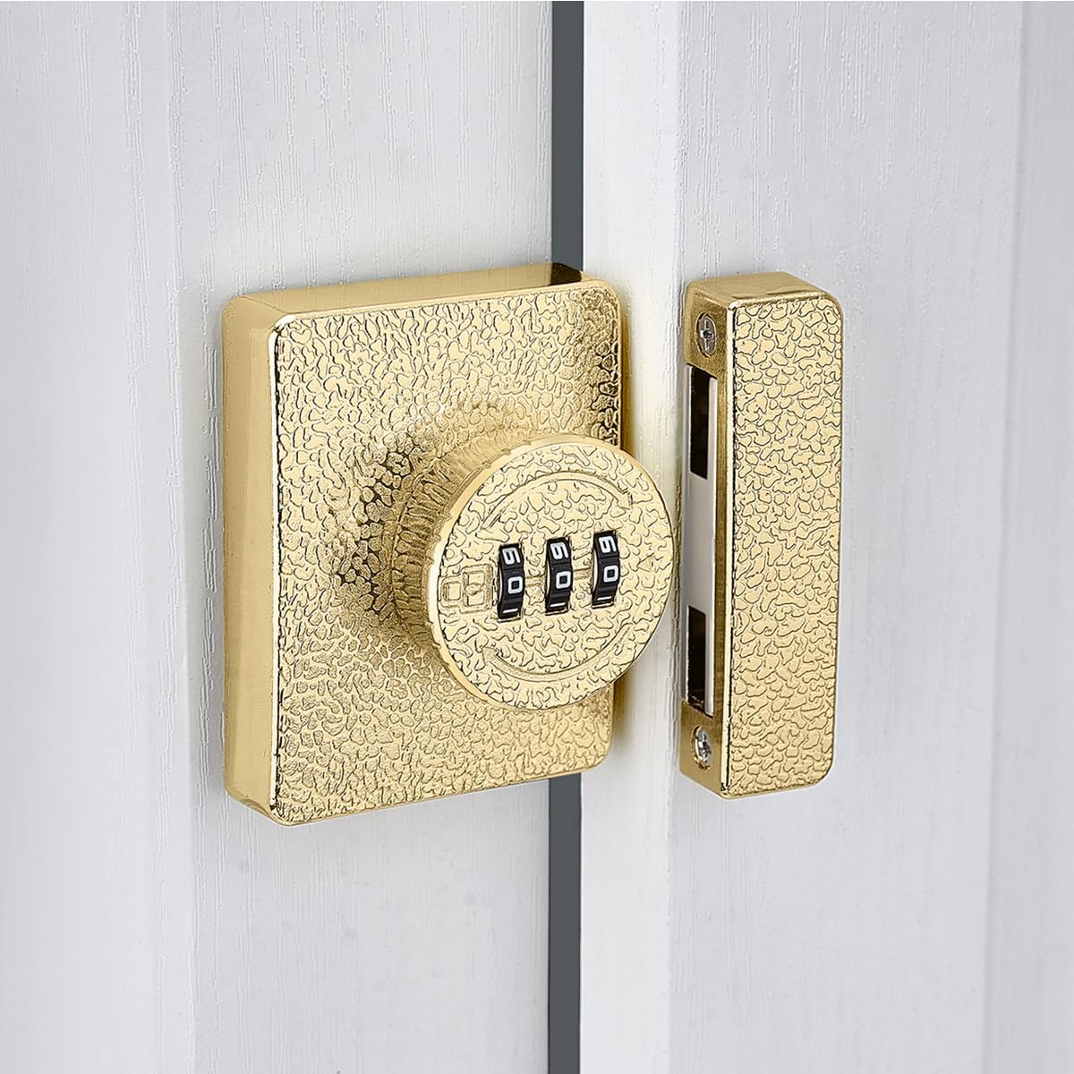 Gold Cabinet Lock,3 Digit Password Keyless,Anti Pry Mechanical Password Lock,Protect Privacy,for Drawer,Cabinets,Locker, Closet,Windows,Sliding Door,Bathroom,and Garden
