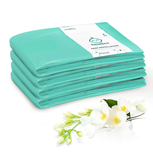 [4 Pack] Newnice Diaper Pail Refill Bags for Dekor Plus Diaper Pail, 30% Extral Thicker Diaper Genie Refills, Continuous Liners for Baby & Adult Diapers, Nursery Trash Solution