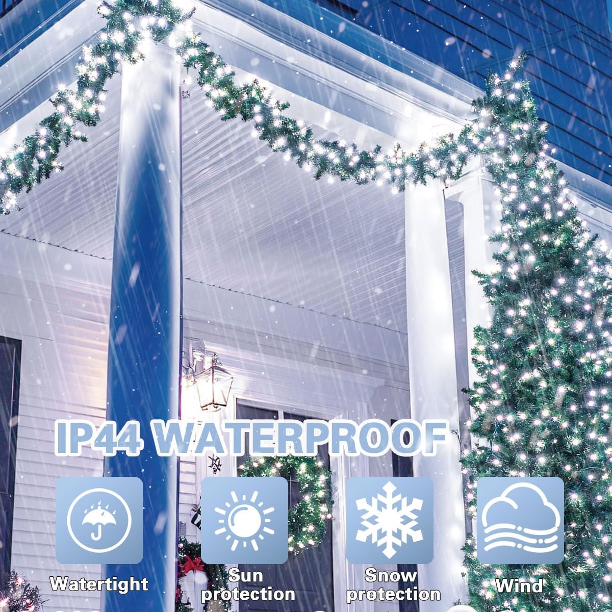 33ft Christmas Decorative Mini Lights, 100 LED Transparent Wire Fairy Starry String Lights Plug in, 11 Lighting Modes, for Indoor Outdoor Xmas Tree Wedding Party Decoration (White)