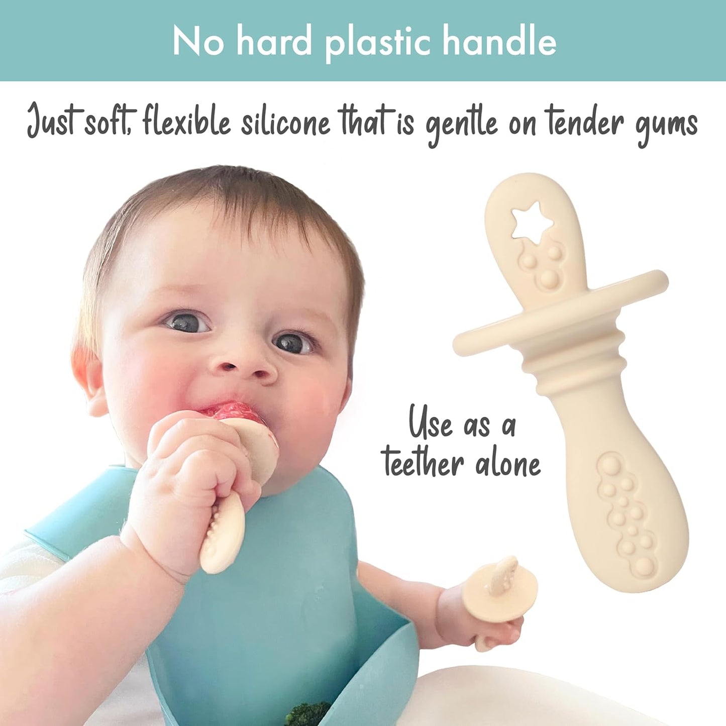 PrimaStella Silicone Petite Pops - Baby Popsicle Mold - BPA Free - Dishwasher Safe - 4 months+ (Sage Green Teether Pops)