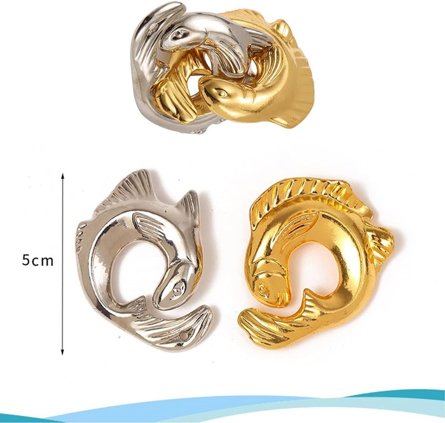 6 pcs Brain Teaser Puzzles, IQ Test, Puzzle Lock Educational Toy, Metal Brainteasers, Adult Intelligence Buckle Difficulty Mind Puzzle Lock Unlock Party Favor Gifts Desk Game, Ocean Series