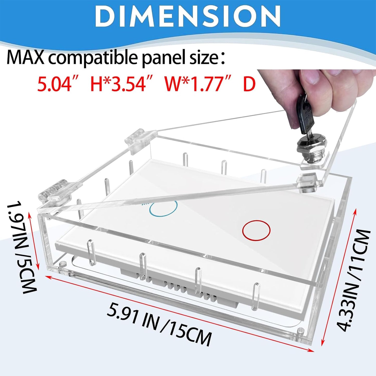 Smart Home Switch Cover,Baby Proof Light Outlet Covers,Child Safety Switch Plate Guard,Wall Plug Box,Kids Electrical Protector Box Fits All Outlet 4.95" H X 3.35" W X 1.77" D or Smaller