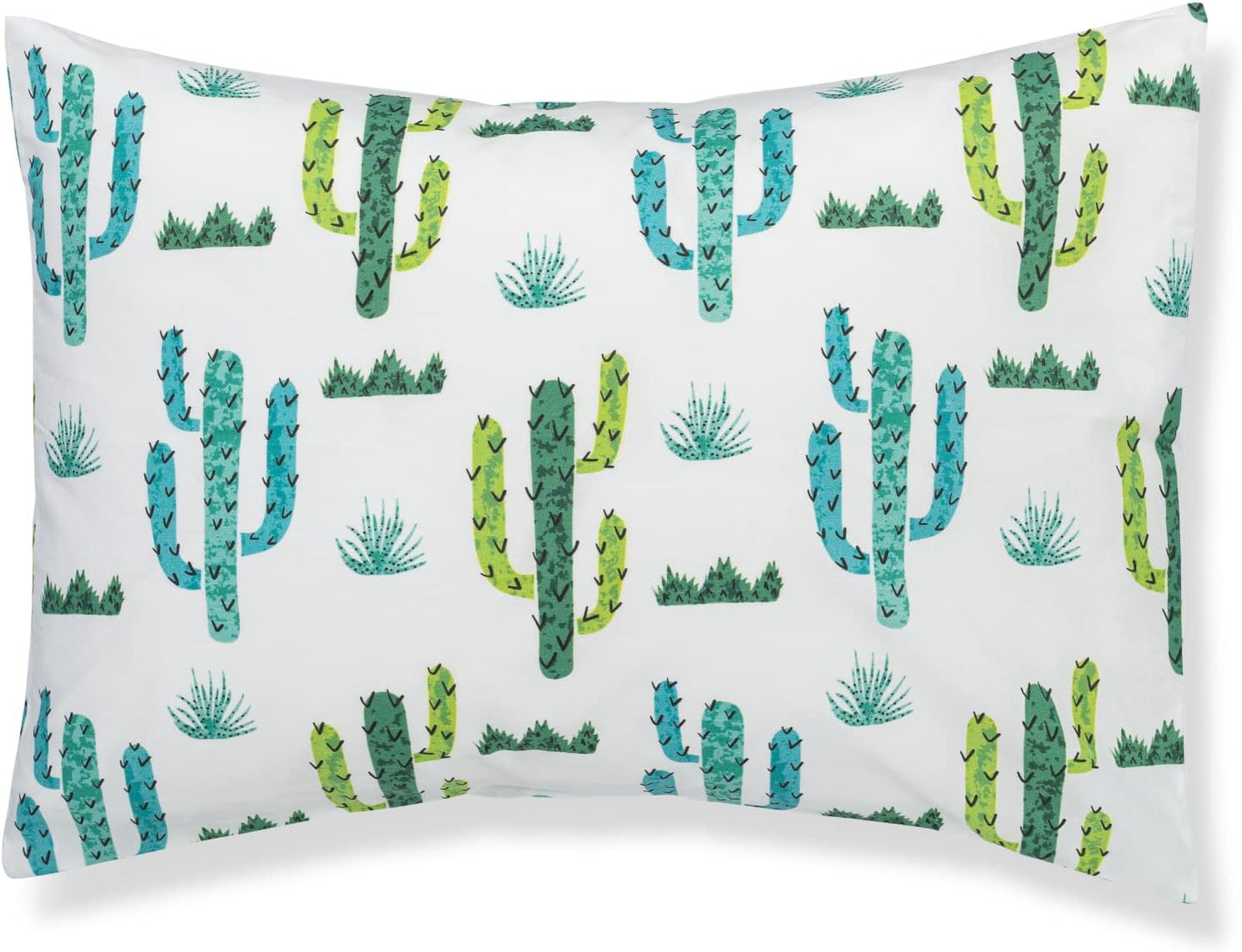 100% Cotton Toddler Pillowcase by ADDISON BELLE - Fits Both 13"x18" and 14"x19" Pillows - Soft, Durable & Breathable (Cactus)