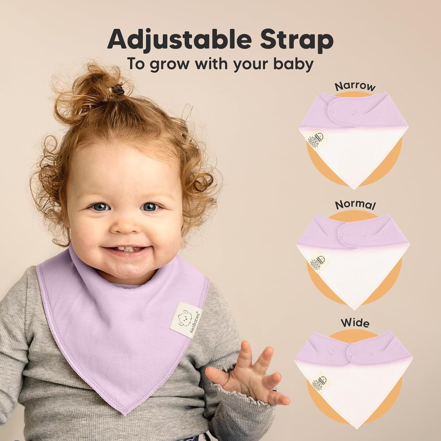 8-Pack Organic Baby Bandana Bibs for Girls - Super Absorbent Triangle Baby Bibs for Drooling and Teething Infant, 100% Cotton Extra Soft for Newborn, Infant 0-36 Months (Lilac)