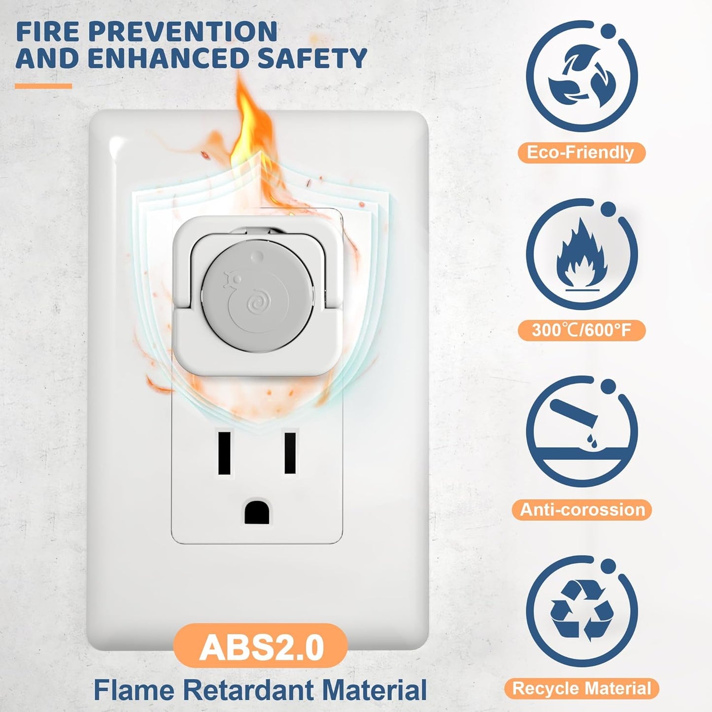 45 Pack Baby Proofing Outlet Covers, Baby Proof Plug Covers with Hidden Pull Handle for Child Safety, Electric Socket Covers, Plug Protectors to Prevent Power Shock(Grey)