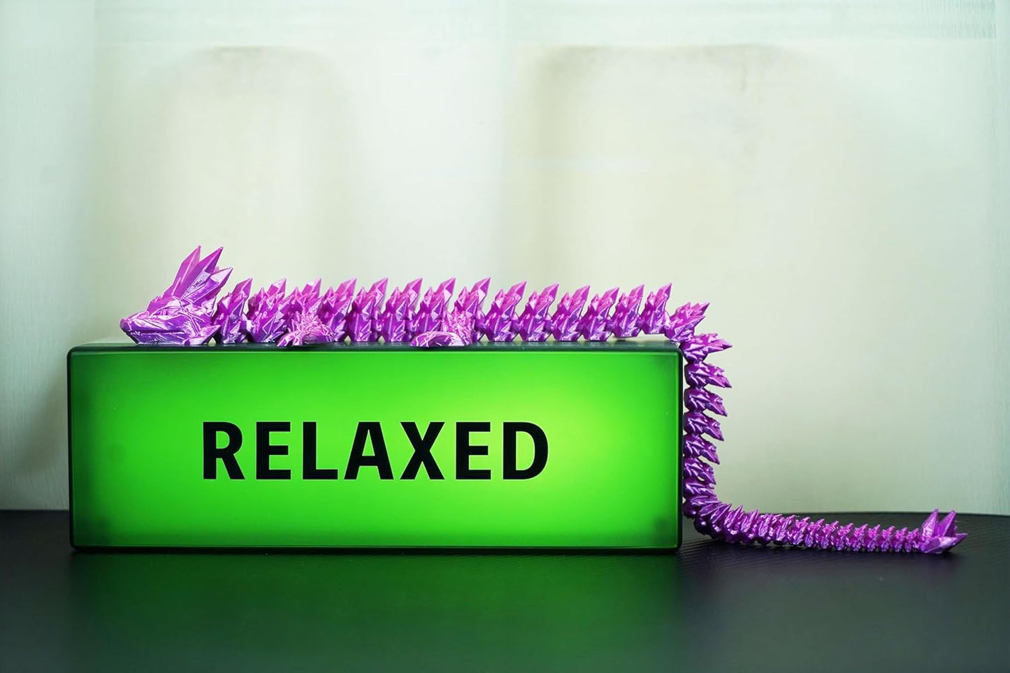 2PCS 16.5inches 3D Printed Dragon,Fidget Toy Dragon for Autism/ADHD, Executive Desk Toys,Home Office Decor (red/Purple)