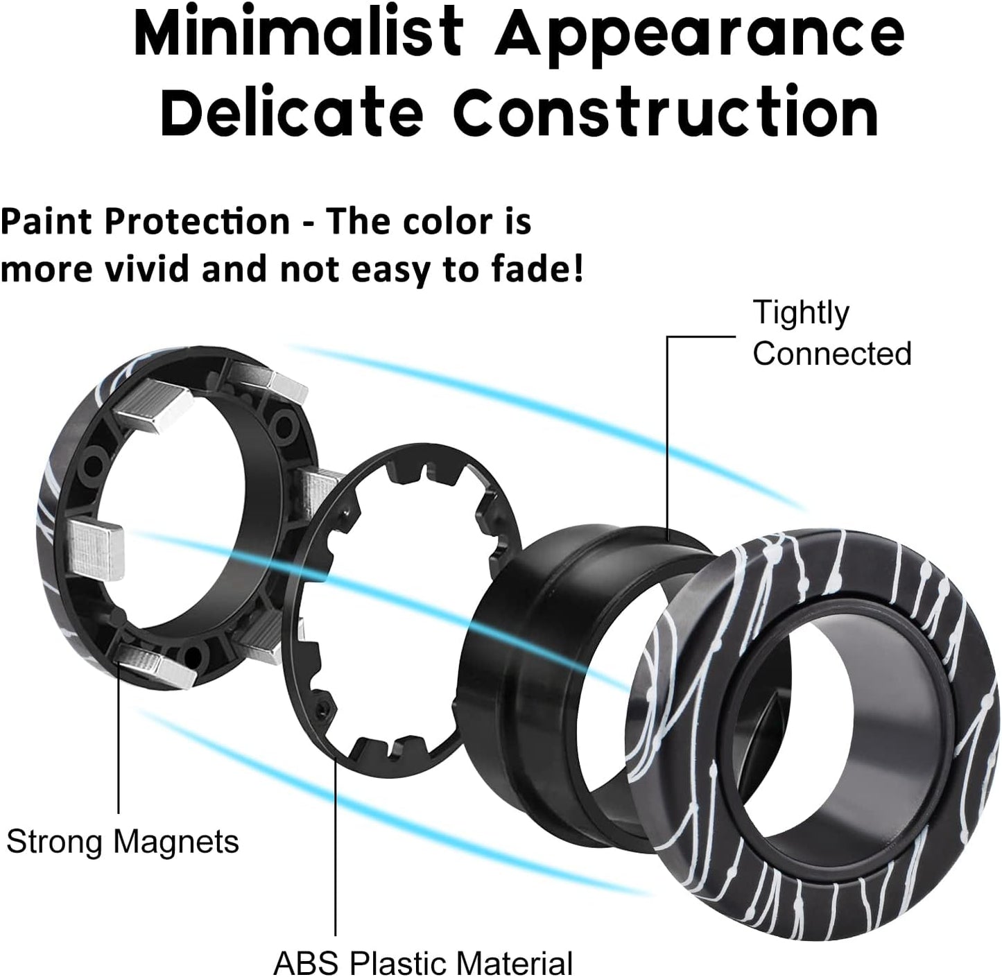 6 Pcs Magnetic Rings Fidget Toys for Teens, Adults & Kids|Easter Basket Stuffers|ADHD Fidget Toy Pack for Anxiety Relief,Coolest Gifts for Teen Boys,Birthday Gifts for 8 9 10 11+ Year Old Boy & Girl