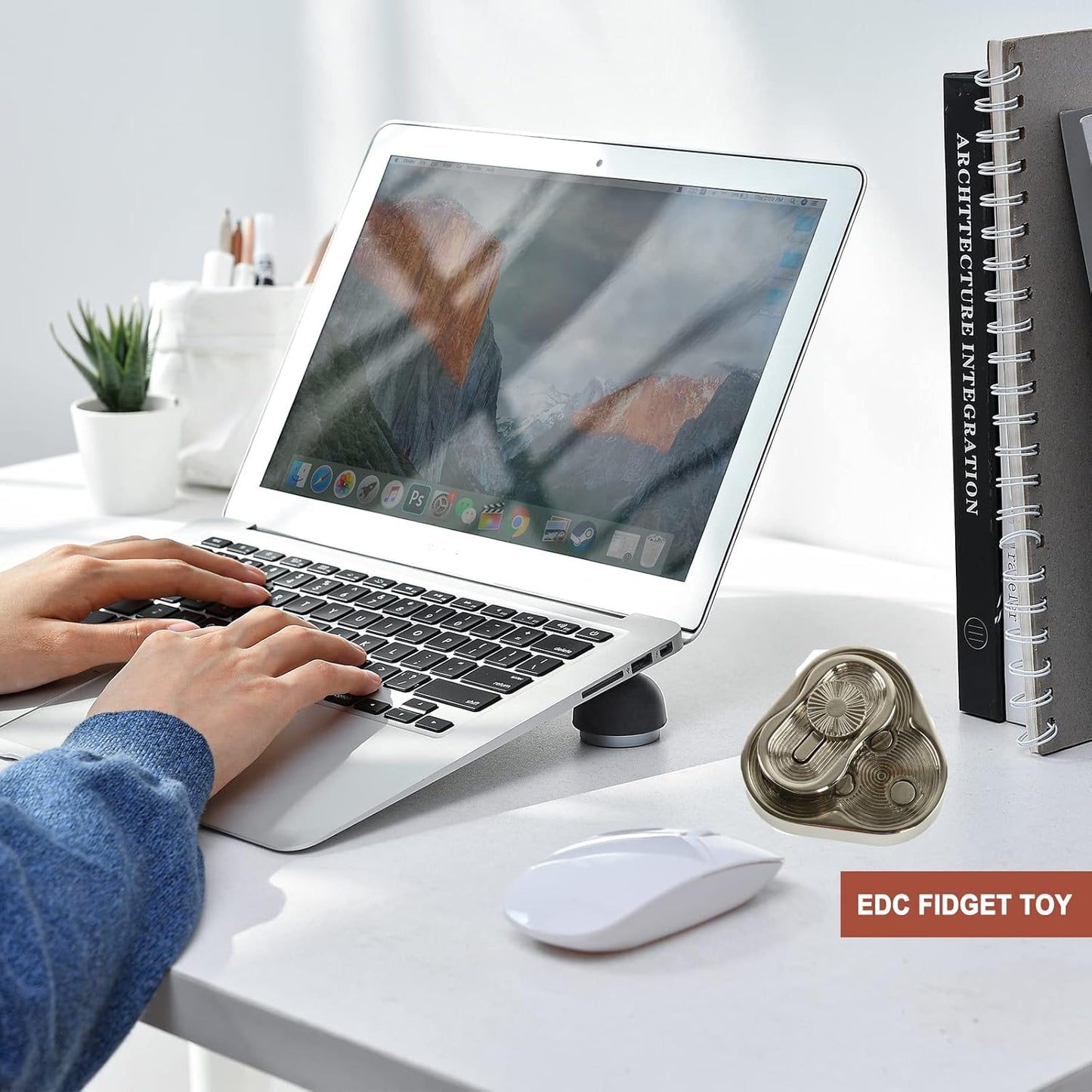 2 Pack EDC Metal Fidget Slider Toys- Stress Relief Toy Metal Slider Fidget Office Desk Toys for Adults (Poker Fidget Slider K + Triangle)