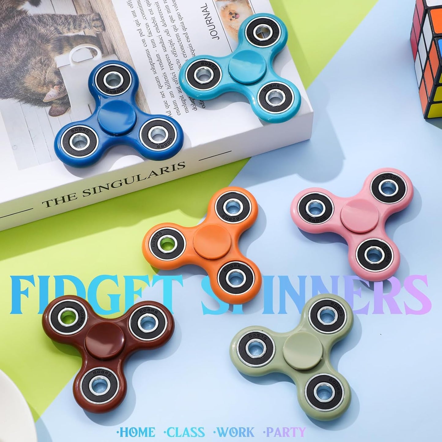 6 Pcs Fidget Spinner Toy Hand Fidget Spinner Bulk Sensory Fidget Toy Adults Fidget Spinners for Adults Kids Party Favors Classroom Prizes Gift Bag Fillers Fidget Relief Toys, 6 Colors