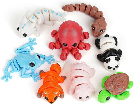 8 PCS Mini Animals Set,3D Printed Little Animals Articulated Flexible Fidget Toy,Tiny Animals Figurines Exquisite Cute Pet Toy,Little Plastic Animals Miniature Figurines Small Animals Toy (8 PCS)