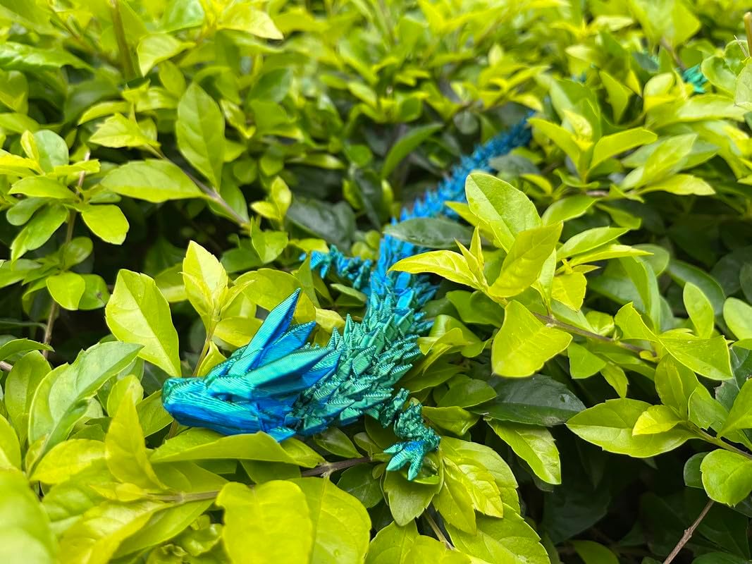 3D Printed Dragon Egg, 12inch Dragon Fidget Toys with Wings Easter Basket Stuffers Executive Desk Toys Crystal Dragon for Autism/ADHD Home Office Decor