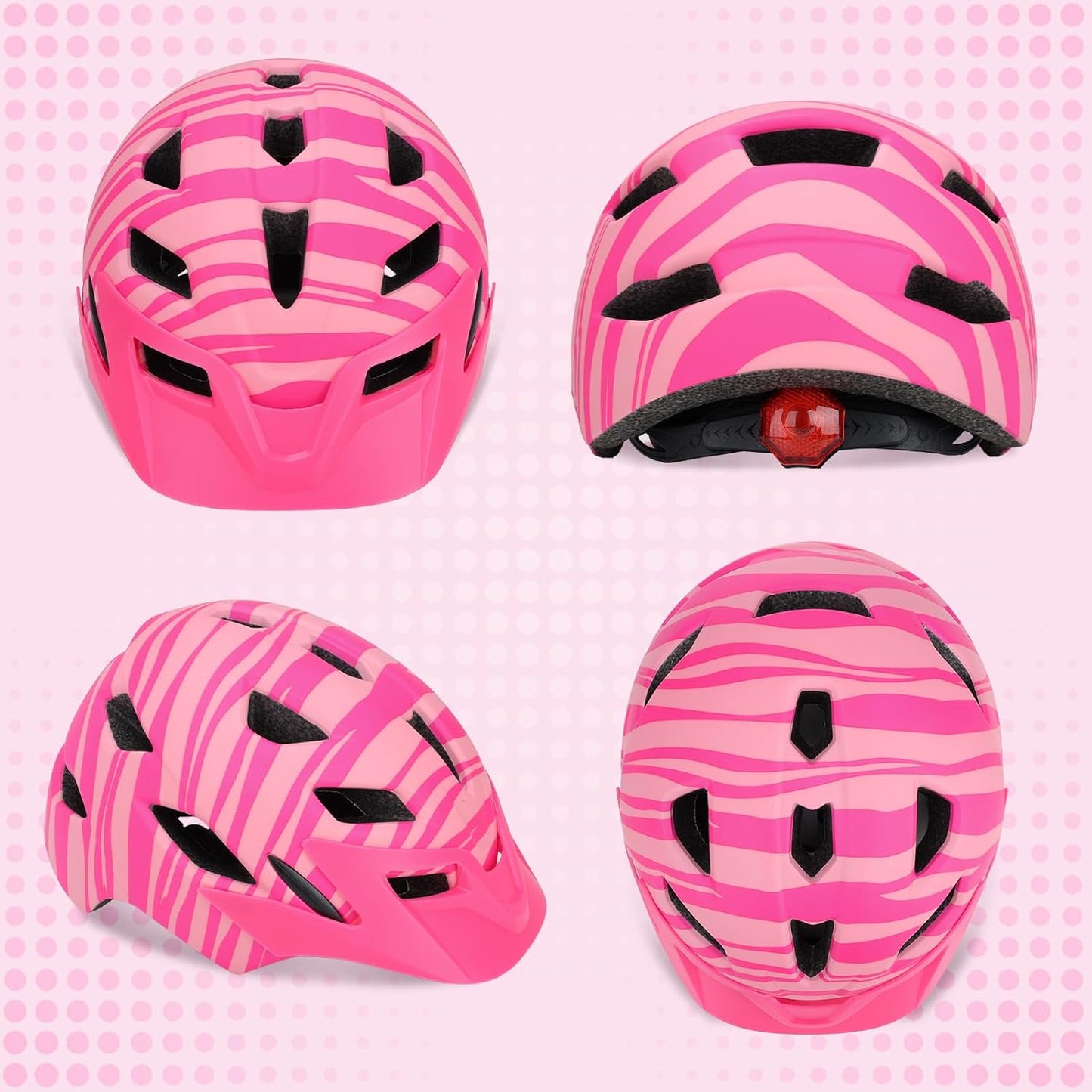Adjustable Toddler Helmet, Kids Bike Helmets for Boys Girls 3-5/4-6/5-8 Years, Protective Gear Set for Bicycling/Skateboarding/Rollerblading/Scootering