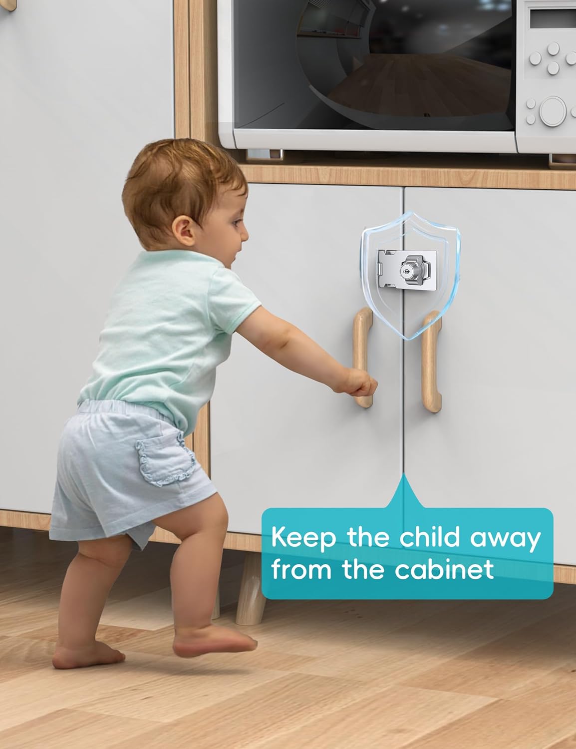 2.5 Inch Keyed Hasp Lock for Cabinets & Small Doors, Twist Knob Design, Heavy Duty Zinc Alloy with Chrome-Plated Iron, Includes Keys & Screws, Silver