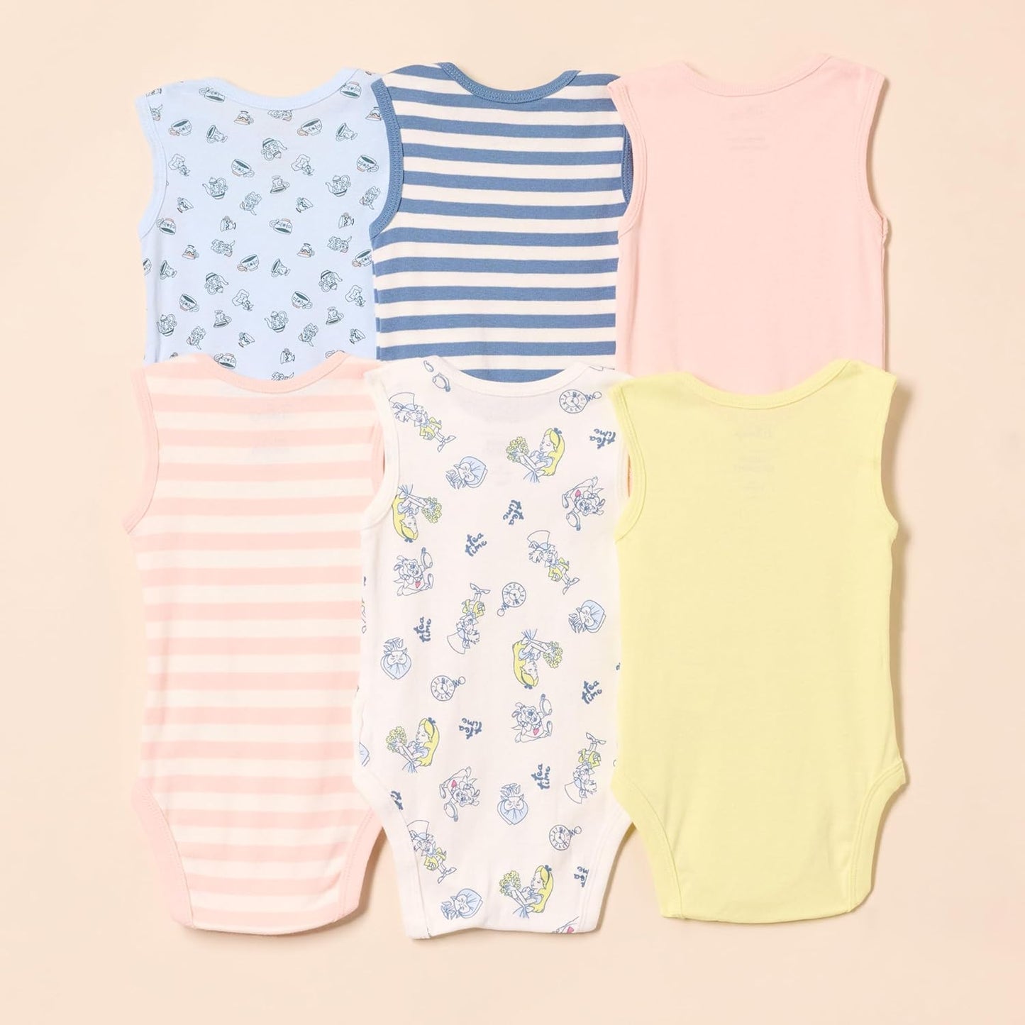 Amazon Essentials Disney | Star Wars | Princess Baby Girls' Sleeveless Bodysuits, Pack of 6