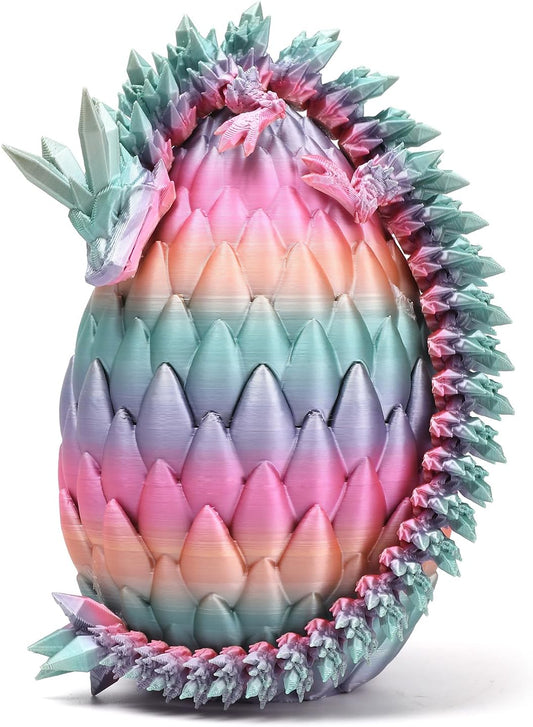 3D Printed Dragon Toy 12" Crystal Dragon Fidget Executive Desk Dragon Egg
