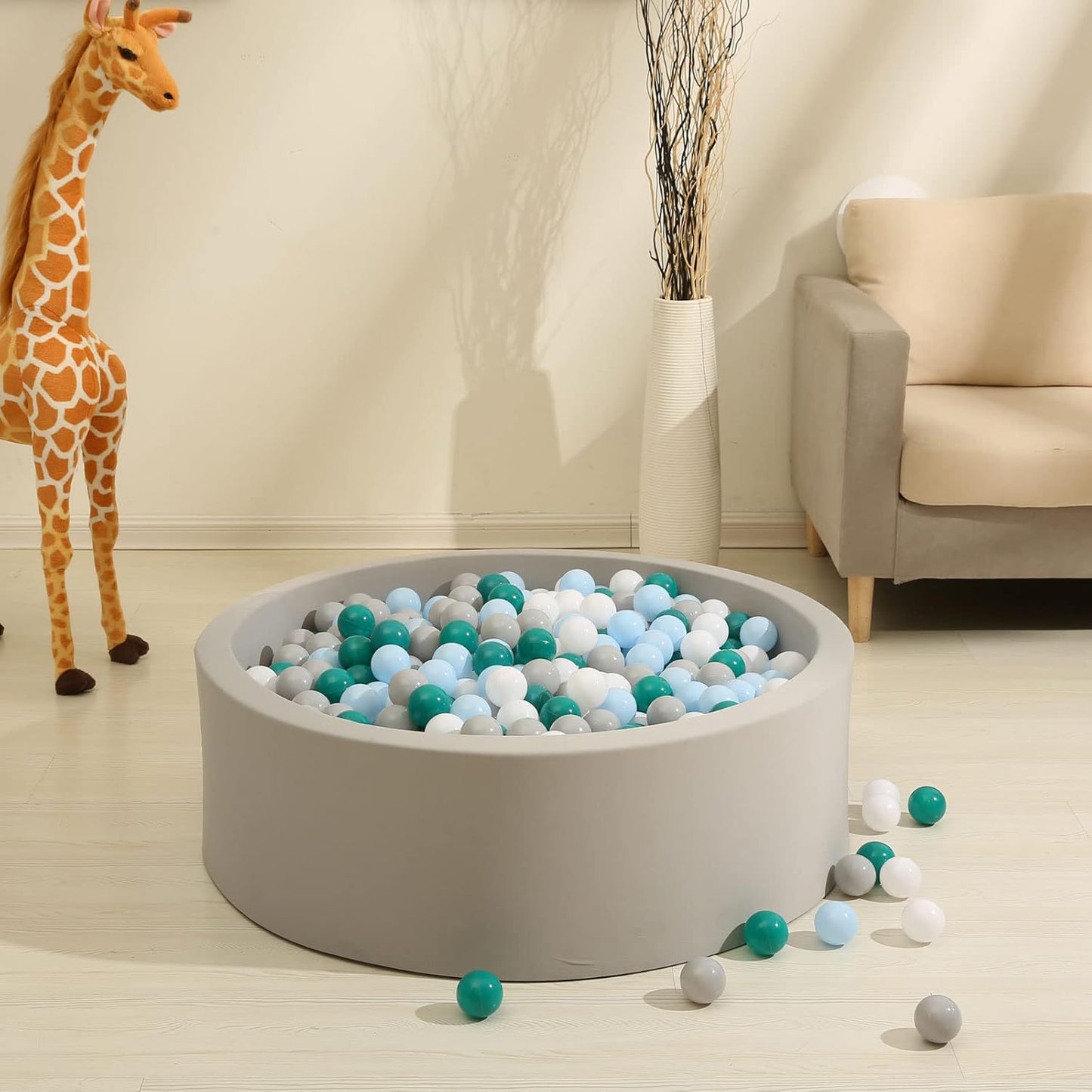 GOGOSO Ball Pits Balls for Toddlers Pack of 50 100 200 Plastics Shape Ball Non-Phthalate Non-BPA Non-Toxic 2.2-Inch Crush Proof Play Balls