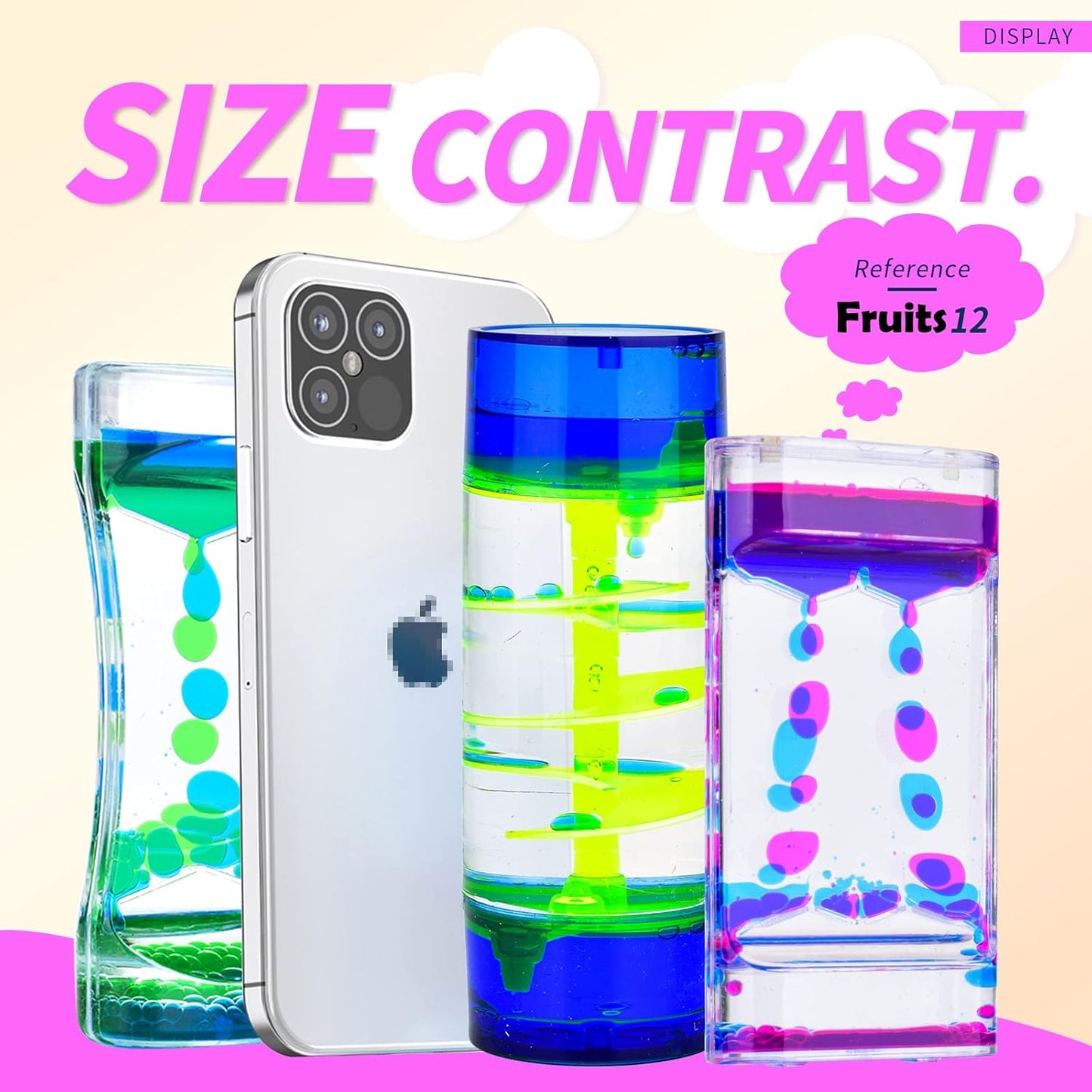 3 Types Liquid Motion Bubbler Liquid Timers for Kids Sensory Fidget Toys Small Calming Toy (Style-2)