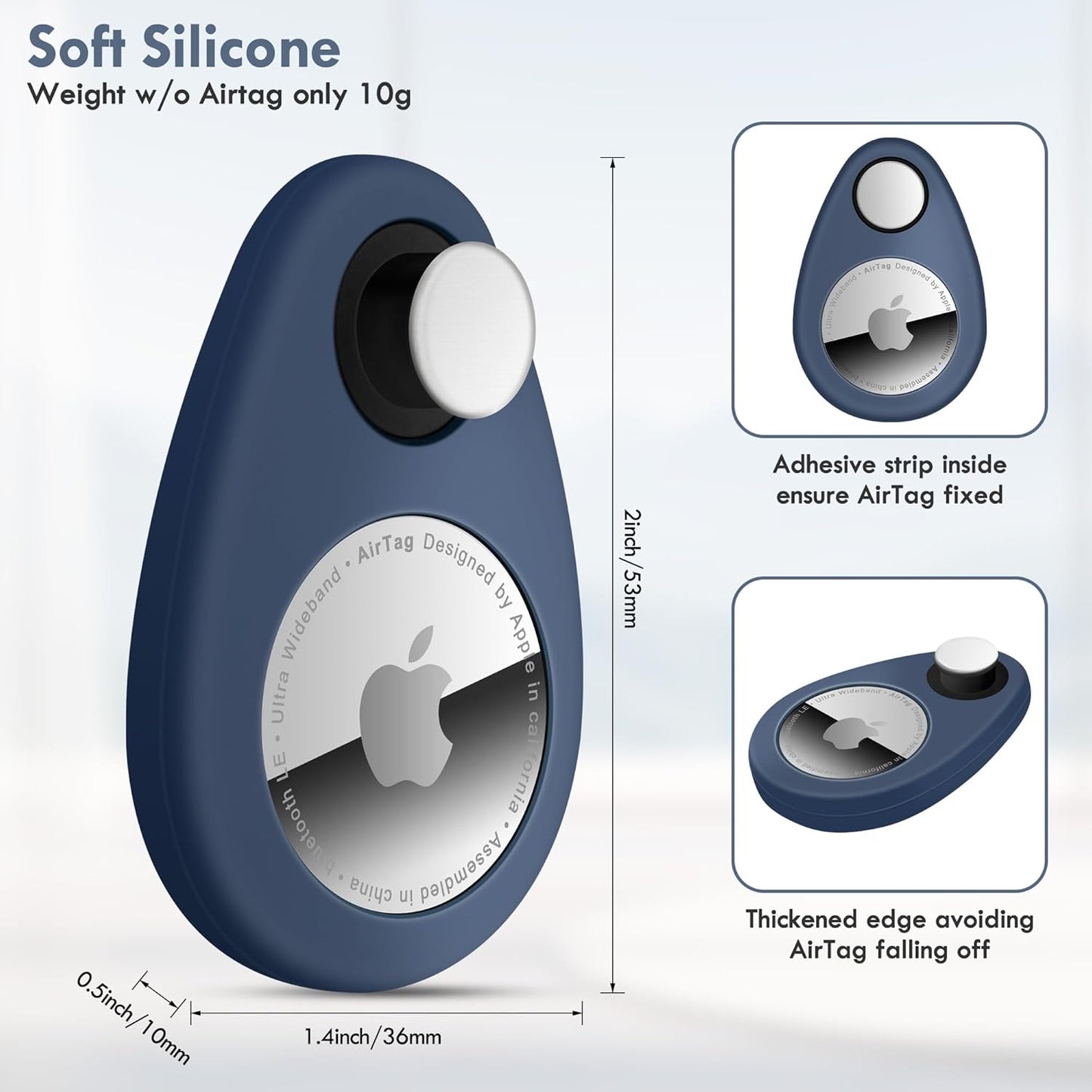 Airtag Holder for Kids Hidden 2 Pack Upgraded GPS Tracker Case, Anti-Removal Airtag Silicone Case with Safety Pins, Avoid Airtag Loss, Suitable for Children, Elderly, Pets, Backpack, Luggage