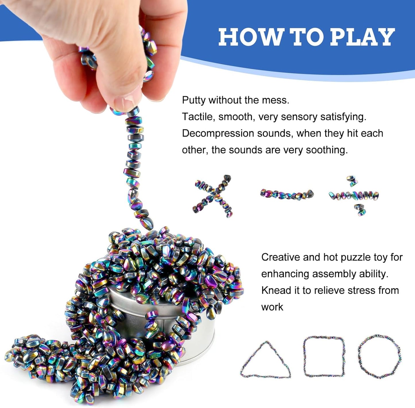 550pcs Ferrite Putty, Fidget Toys, Fidget Toys Adults, Desk Fidgets Toys for Office Stress/Anxiety Relief,Adults Gifts