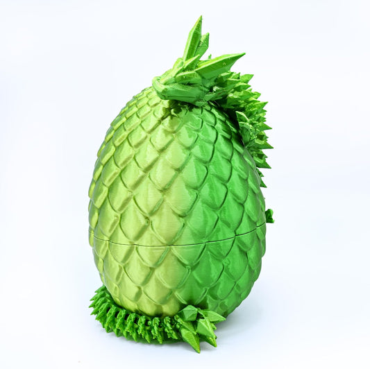 3D Printed Dragon,Dragon Eggs with Dragon Inside,Articulated Crystal Dragon Toys for Kids Home Decor, Executive Dragon Fidget Desk Toys (Lser Yellow & Green)