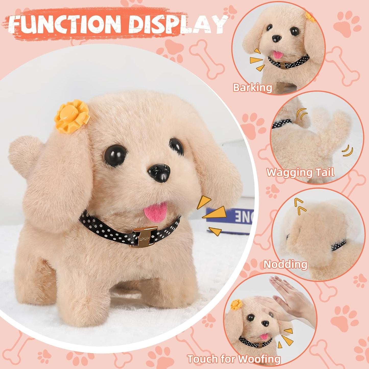 16 Pcs Robot Dog Toys for Girls, Toys for 3 4 5 6 7 8 Year Old Girls Kids Boys, Realistic Robot Puppy Toy for 5-7 6-8, Ideas Birthday Gifts for Girl 3 4 5 6 Year Old