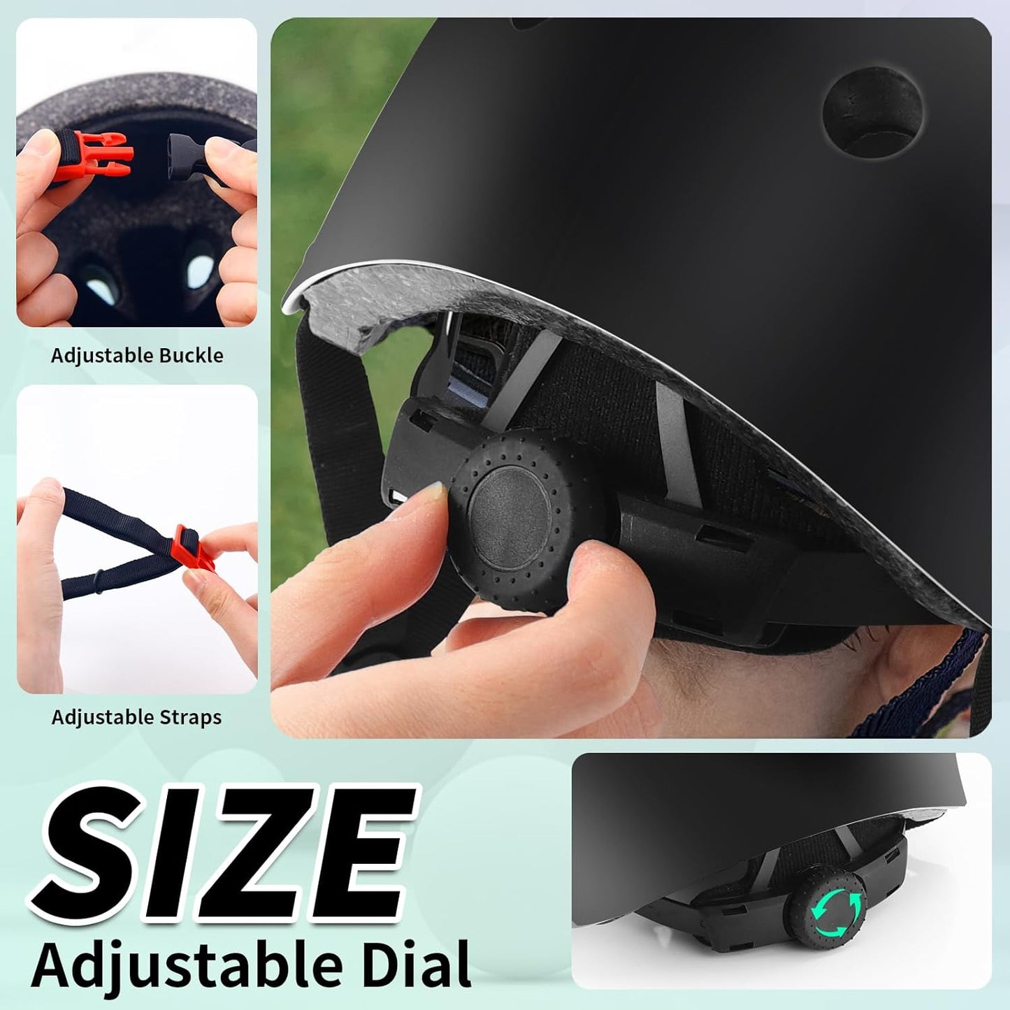 Adjustable Kids Bike Helmet with Knee & Elbow Pads Set, Color Gradient Design for Boys and Girls Aged 3-14+, for Skateboarding, Scooter, Roller & Inline Skating, Longboard