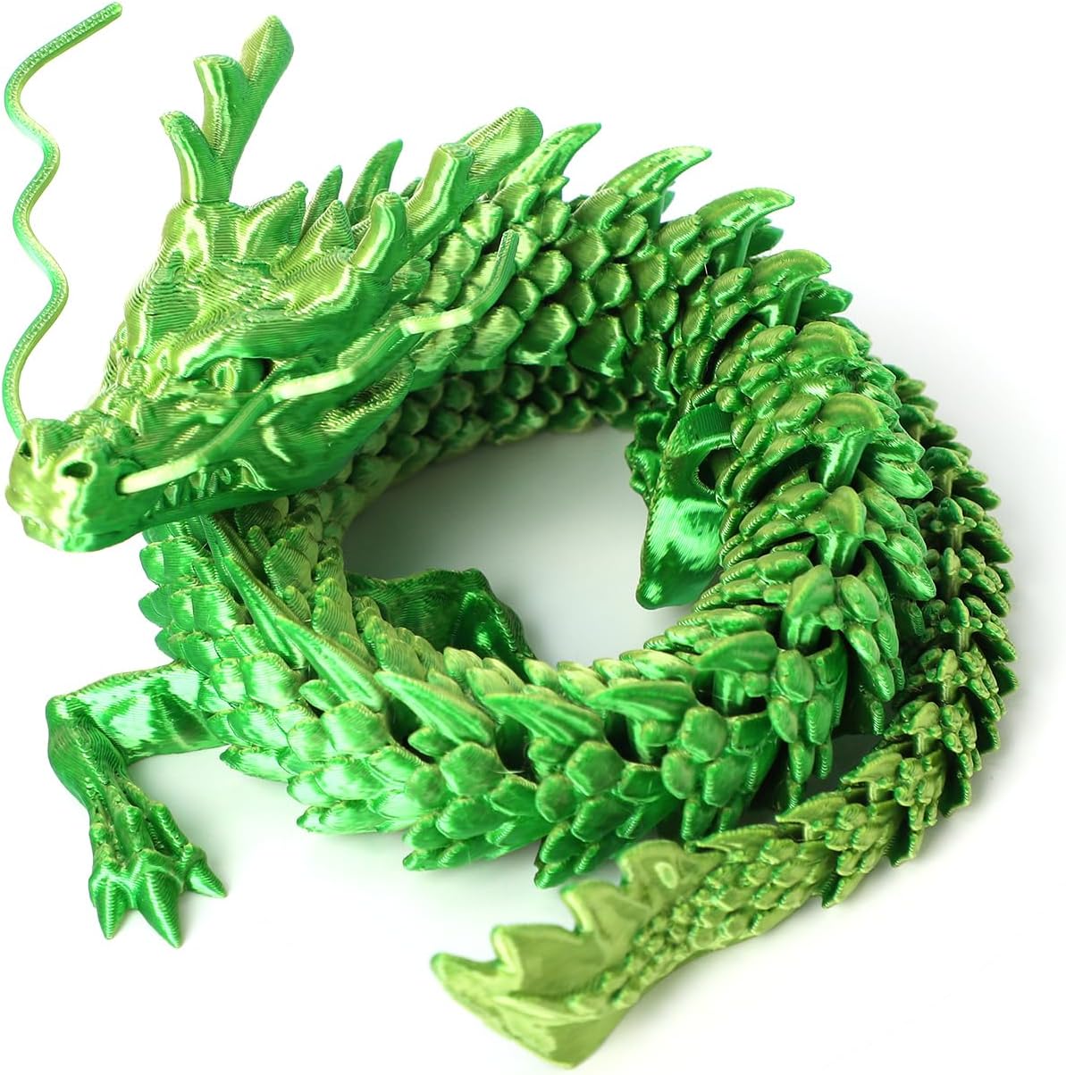 3D Printed Dragon, 17.7 Inch Articulated Dragon, Crystal Dragon, Dragon Fidget Toy, Home Office Decor Executive Desk Toys (YEGN)