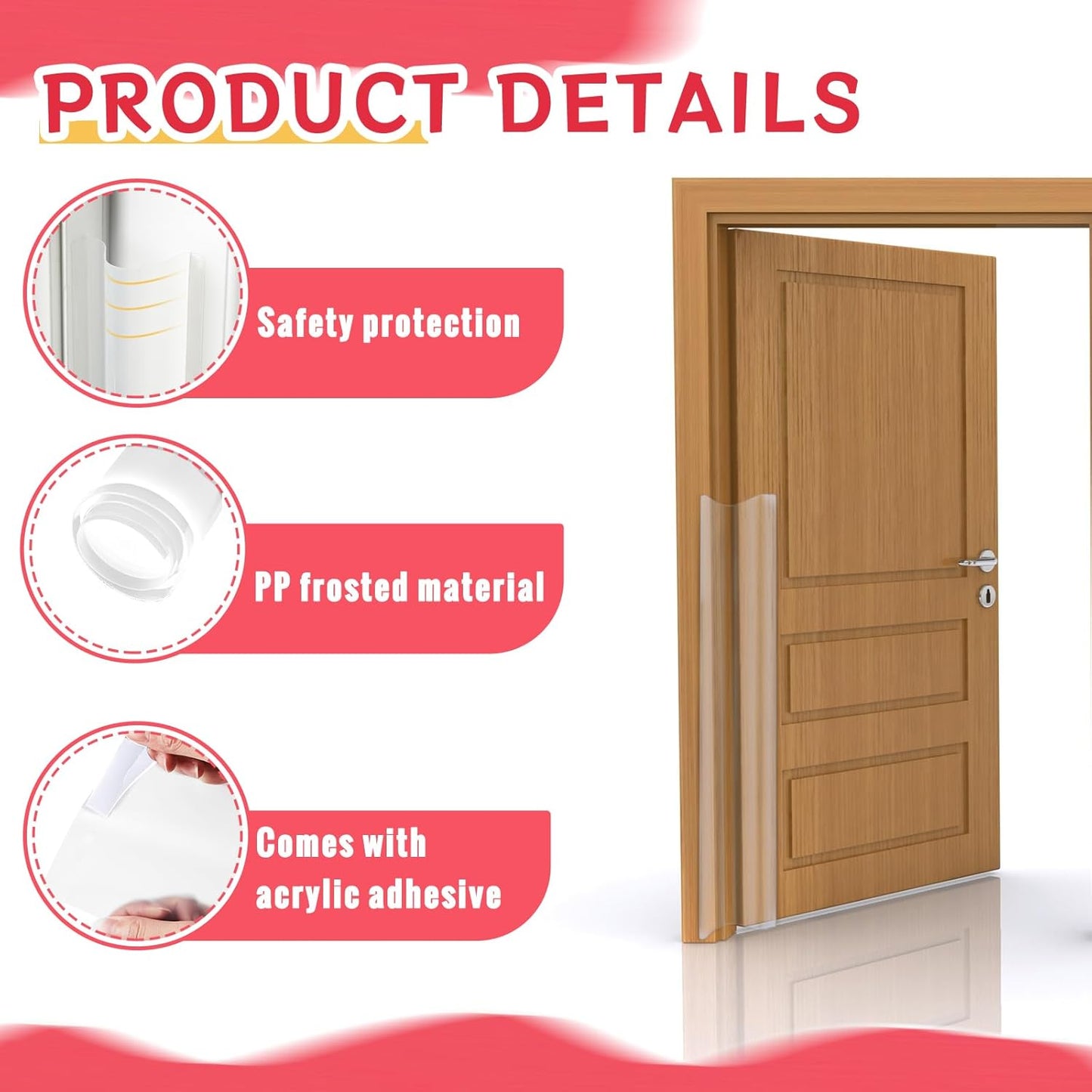 6 Pcs Door Pinch Guard Baby Proofing Jam Shield Door Finger Pinch Guard 47.2 x 7 Inch Hinge Cover Protectors for 90 and 180 Degree Gates Kids Pets Safety