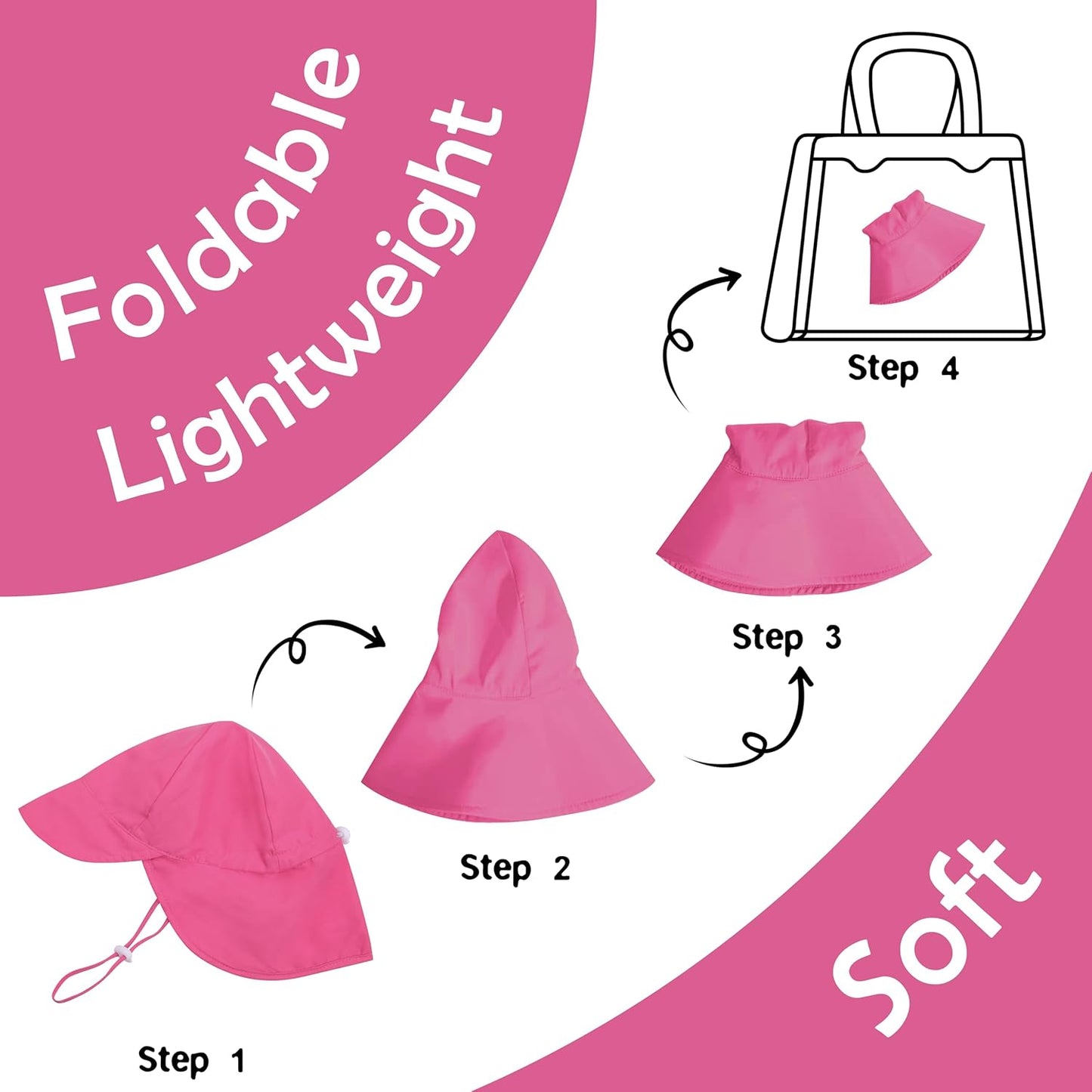 2 Pack Baby Sun Hats UPF 50+ Toddler Beach Hat for Girls Boys 0-4 Years