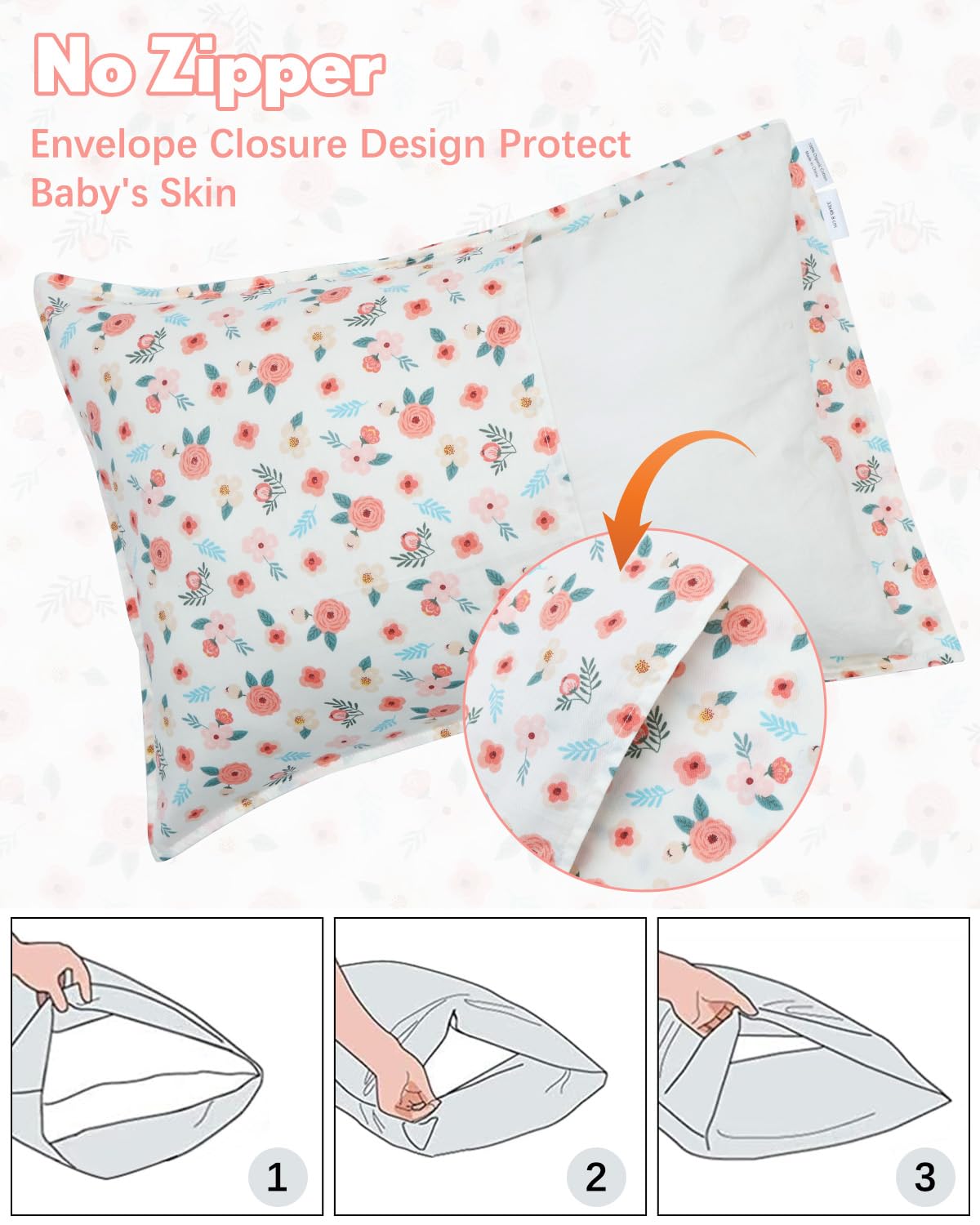 ALVABABY Toddler Pillowcases Fits 14x20in,13x18in Kids Cotton Baby 2 Packs Envelope Kids Pillow Cover for Boy Girl Sleeping Travel 2L-FTP17A