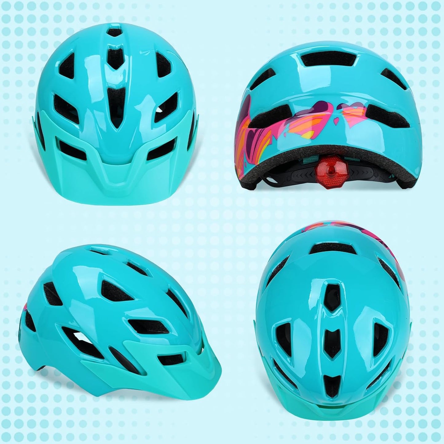 Adjustable Toddler Helmet, Kids Bike Helmets for Boys Girls 3-5/4-6/5-8 Years, Protective Gear Set for Bicycling/Skateboarding/Rollerblading/Scootering