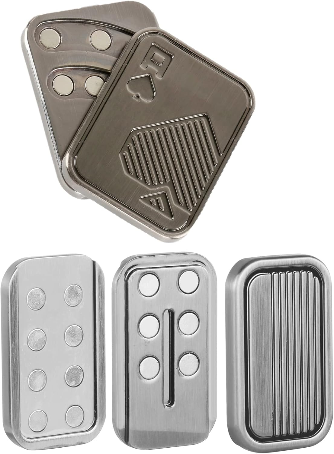 2 Pack EDC Metal Fidget Slider Toys- Stress Relief Toy Metal Slider Fidget Office Desk Toys for Adults (Poker Fidget Slider A+CP3)