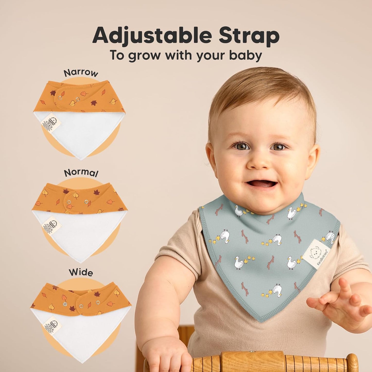 8-Pack Organic Baby Bandana Bibs for Boys, Girls - Super Absorbent Triangle Baby Bibs for Drooling and Teething Infant, 100% Cotton Extra Soft for Newborn, Infant 0-36 Months (Countryside)