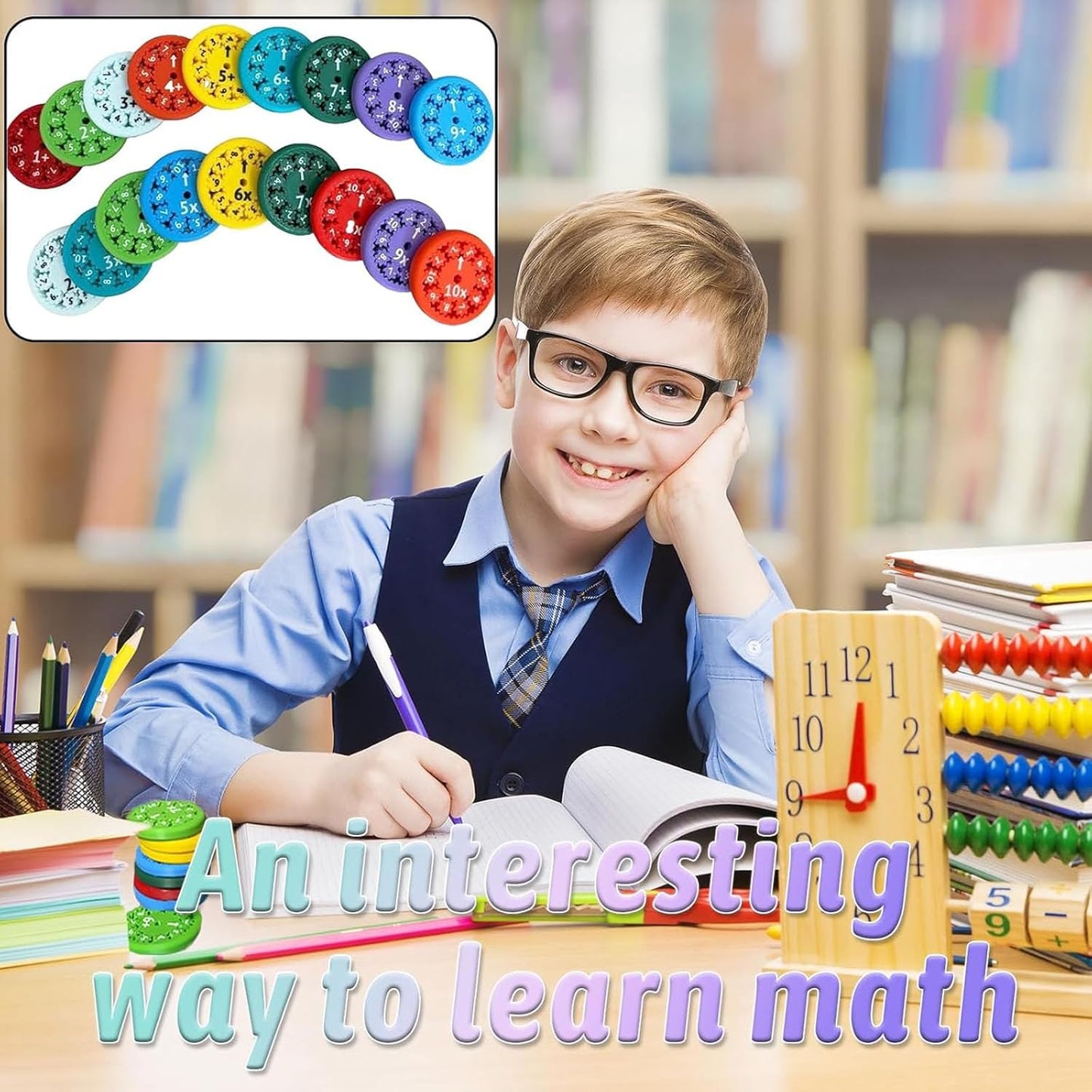 18pcs Math Fidget Spinners, Round Math Fact Fidget Spinner Toy, Number Fidget Spinner, Math Learning & Education Fidget Game for Kids Birthday Christmas New Year Gifts