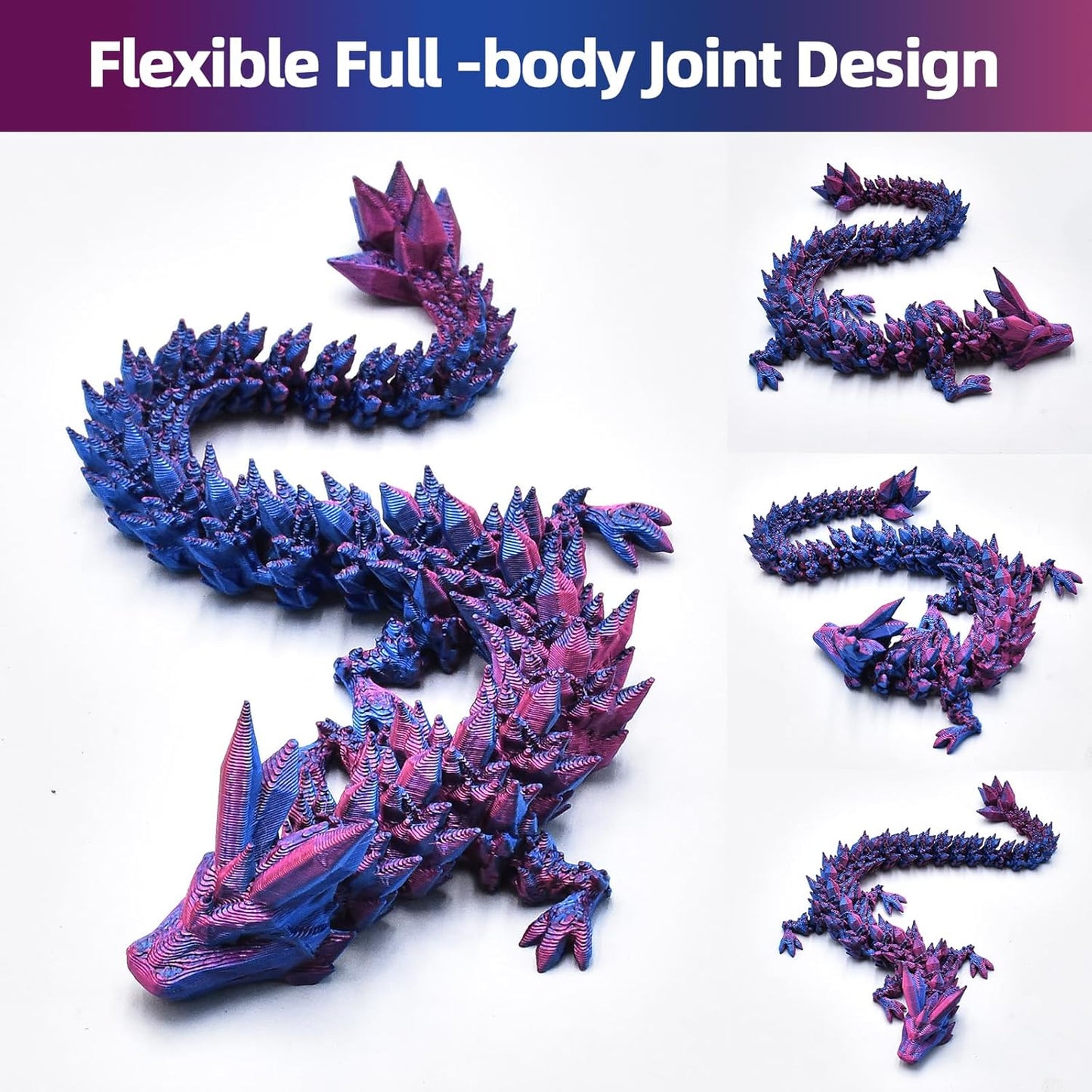 2 PCS Mini 3D Printed Dragon in Egg,Full Articulated Crystal Dragon,Flexible Joints Home Decor Executive Desk Toys, Creative Gifts