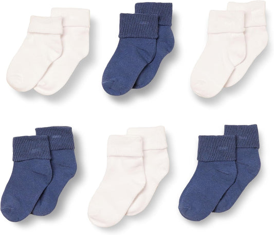 Amazon Essentials Baby Socks, Unisex, Turn Cuff, 6 Pairs