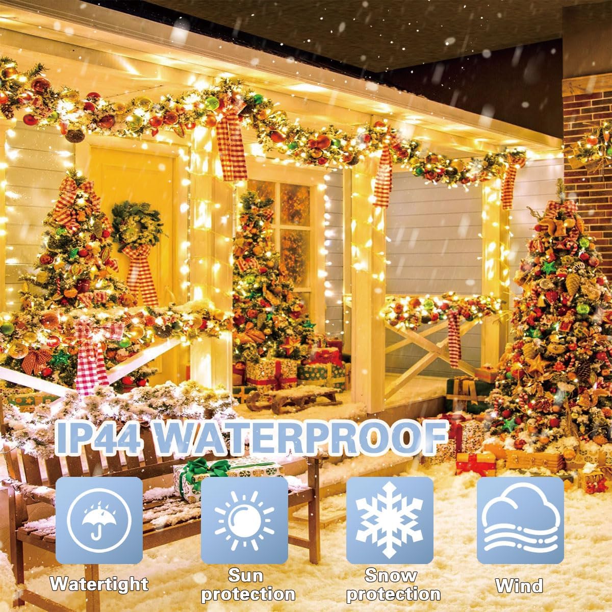 33ft Christmas Decorative Mini Lights, 100 LED Transparent Wire Fairy Starry String Lights Plug in, 11 Lighting Modes, for Indoor Outdoor Xmas Tree Wedding Party Decoration (Warm White)