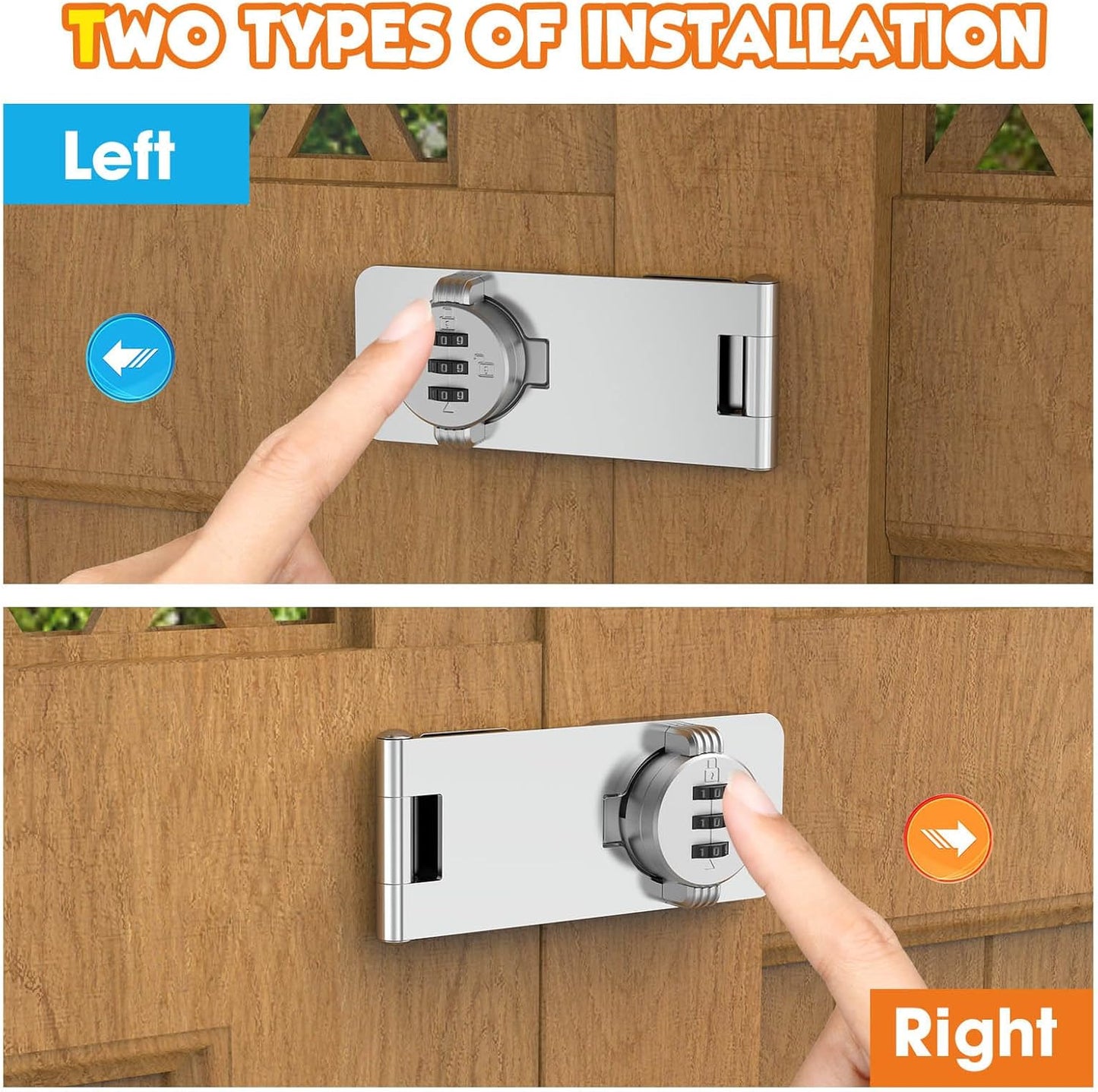 3-Digit Combination Cabinet Lock, 4.5" Keyless Safety Drawer Lock for Lockers, Small Doors, Closets, Storage, Office (2, Silver)