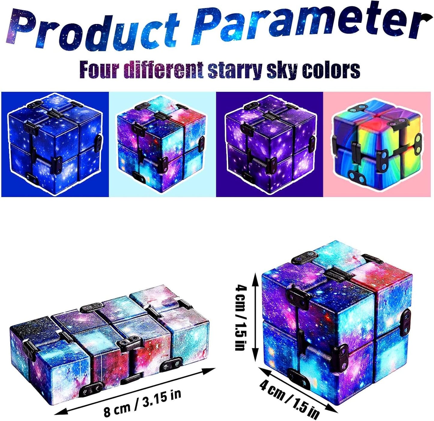 12 Pack Infinity Cube Fidget Toy, Fidgeting Game for Adults, Cool Mini Gadget Best for Stress and Anxiety Relief and Kill Time for ADD/ADHD/OCD