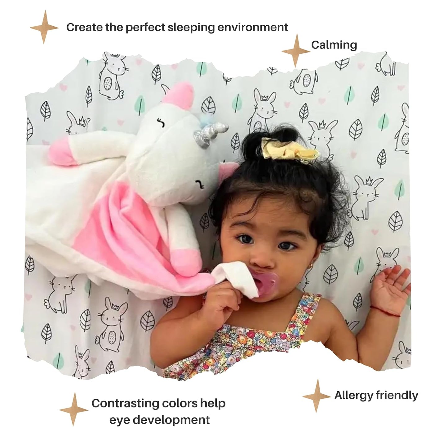 4-in-1 Sound Machine, Baby Lovey, Blanket - White Noise & Lullaby Plush Unicorn Calms & Reduces Wakeups, Helps Toddler Sleep Longer - Proven Sleep Aid -Musical BPA-Free, Machine Washable Newborn Gift