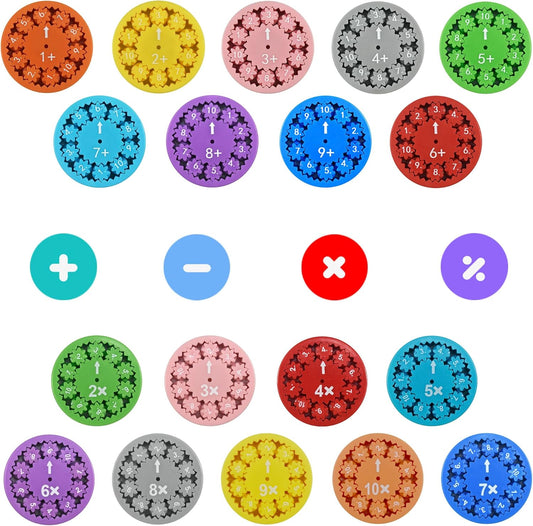 18 Pcs Math Fidget Spinner Math Facts Fidget Toys Fidget Spinners,Fun Early Education Math Fidget Spinners Gmaes,Fidget Spinner Learning Math Fidget Toy Game for Kids (Combination)