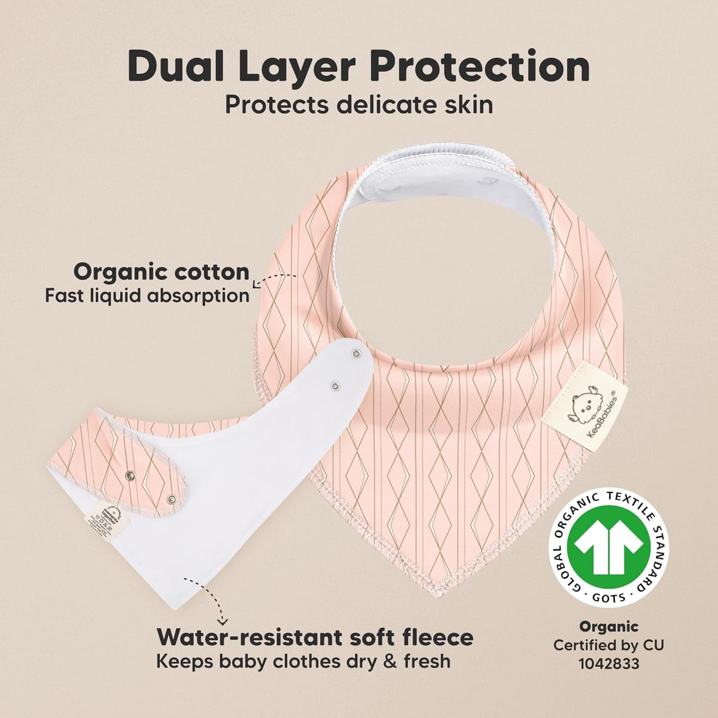 10-Pack Organic Baby Bandana Bibs for Girls - Super Absorbent Triangle Baby Bibs for Drooling and Teething Infant, 100% Cotton Extra Soft for Newborn, Infant 0-36 Months (Prism)