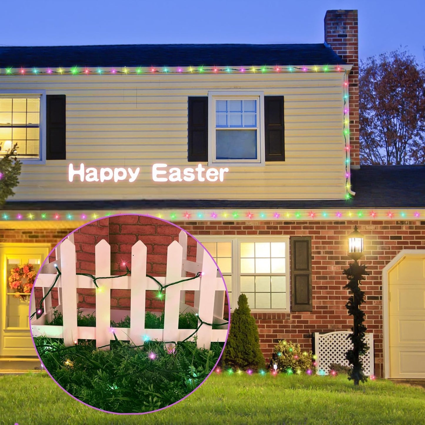 33ft Easter Lights, 100 LED Green Wire Fairy Starry String Lights Plug in, 11 Lighting Modes, for Indoor Outdoor Xmas Tree Wedding Party Decoration (Multicolor)