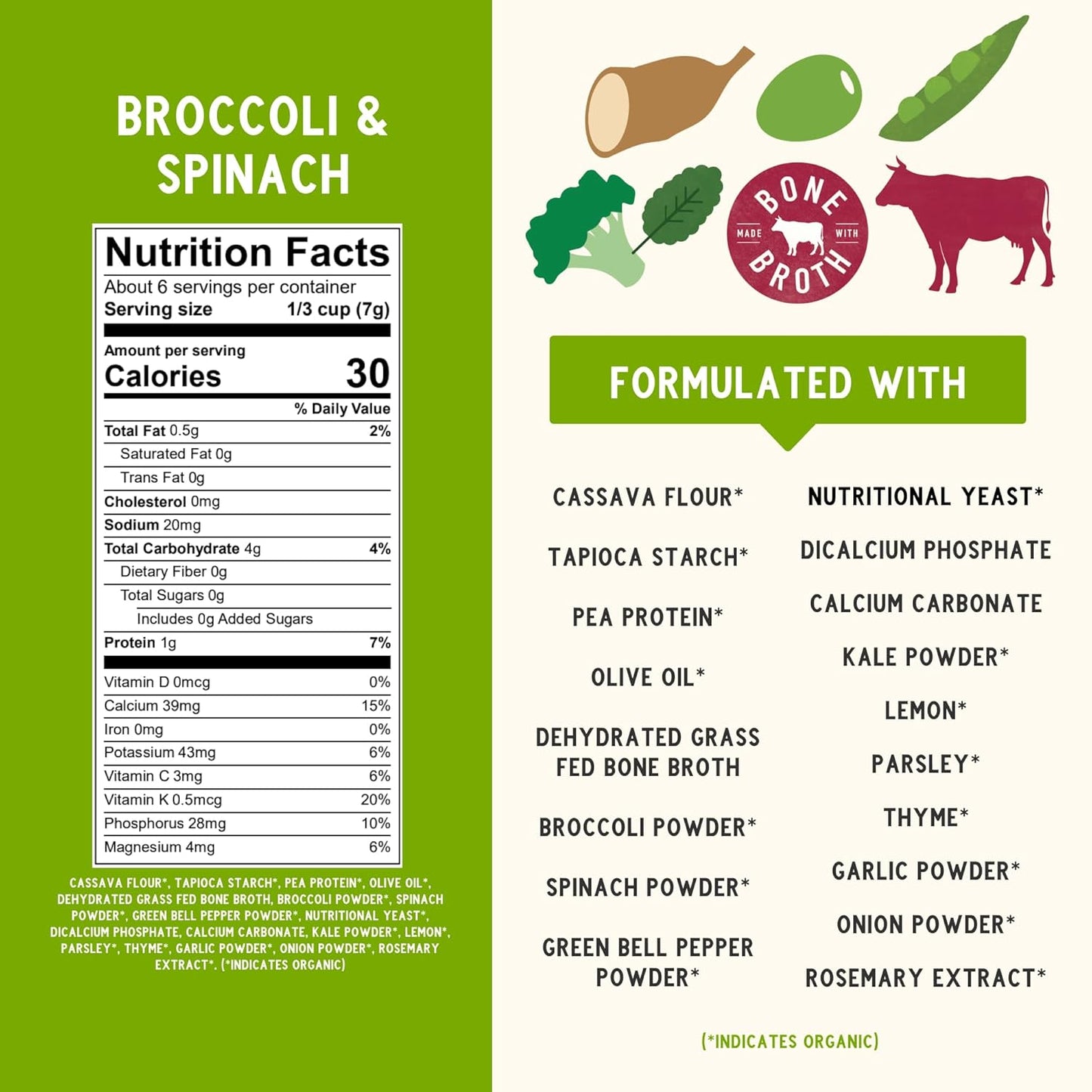 Serenity Kids 6+ Months Grain Free Puffs Toddler & Baby Snack | No Added Sugar, Gluten & Rice Free, Allergen Free | Made with Organic Cassava, Veggies, and Herbs | Broccoli & Spinach | 1 Count