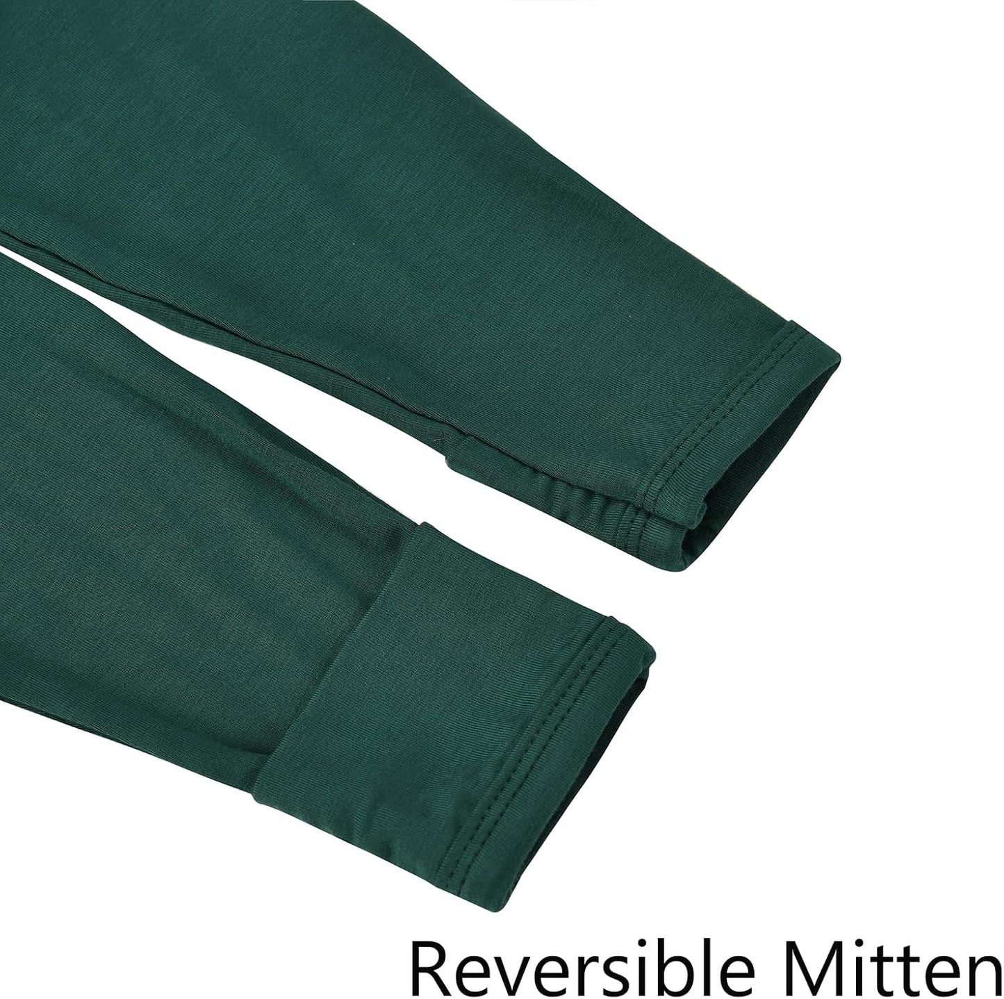 Aablexema Baby Zipper Pajamas Bamboo Rayon, 3pcs Unisex Infant Onesie with Mitten Long Sleeve Footed Pjs