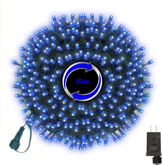 33ft Christmas Decorative Mini Lights, 100 LED Green Wire Fairy Starry String Lights Plug in, 11 Lighting Modes, for Indoor Outdoor Xmas Tree Wedding Party Decoration (Blue)
