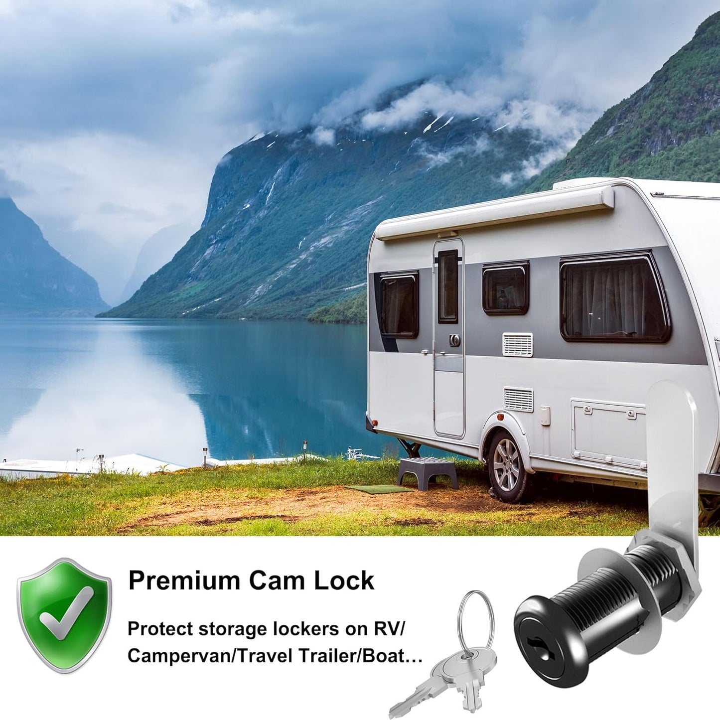 6 Pcs Cabinet Locks with Keys, 1-1/2'' Cam Lock Keyed Alike Fit 1-3/8'' Max Panel, Secure Your File Cabinet Drawer Desk Toolbox Mailbox Lock Replacement, Zinc Alloy