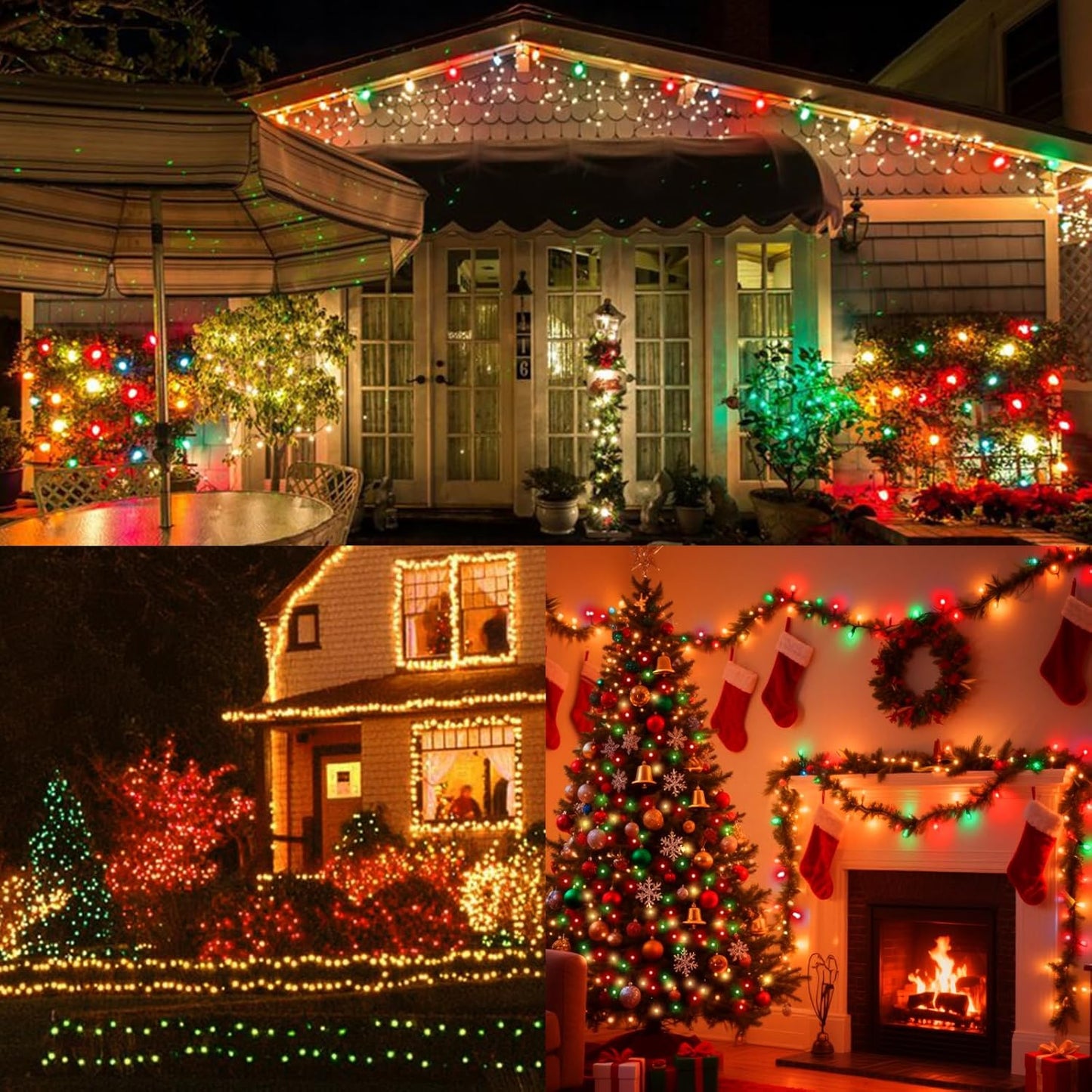 66ft Christmas Decorative Mini Lights, 200 LED Green Wire Fairy Starry String Lights Plug in, 16 Lighting Modes for Indoor Outdoor Xmas Tree Wedding Party Decoration (Red/Green/Warm)