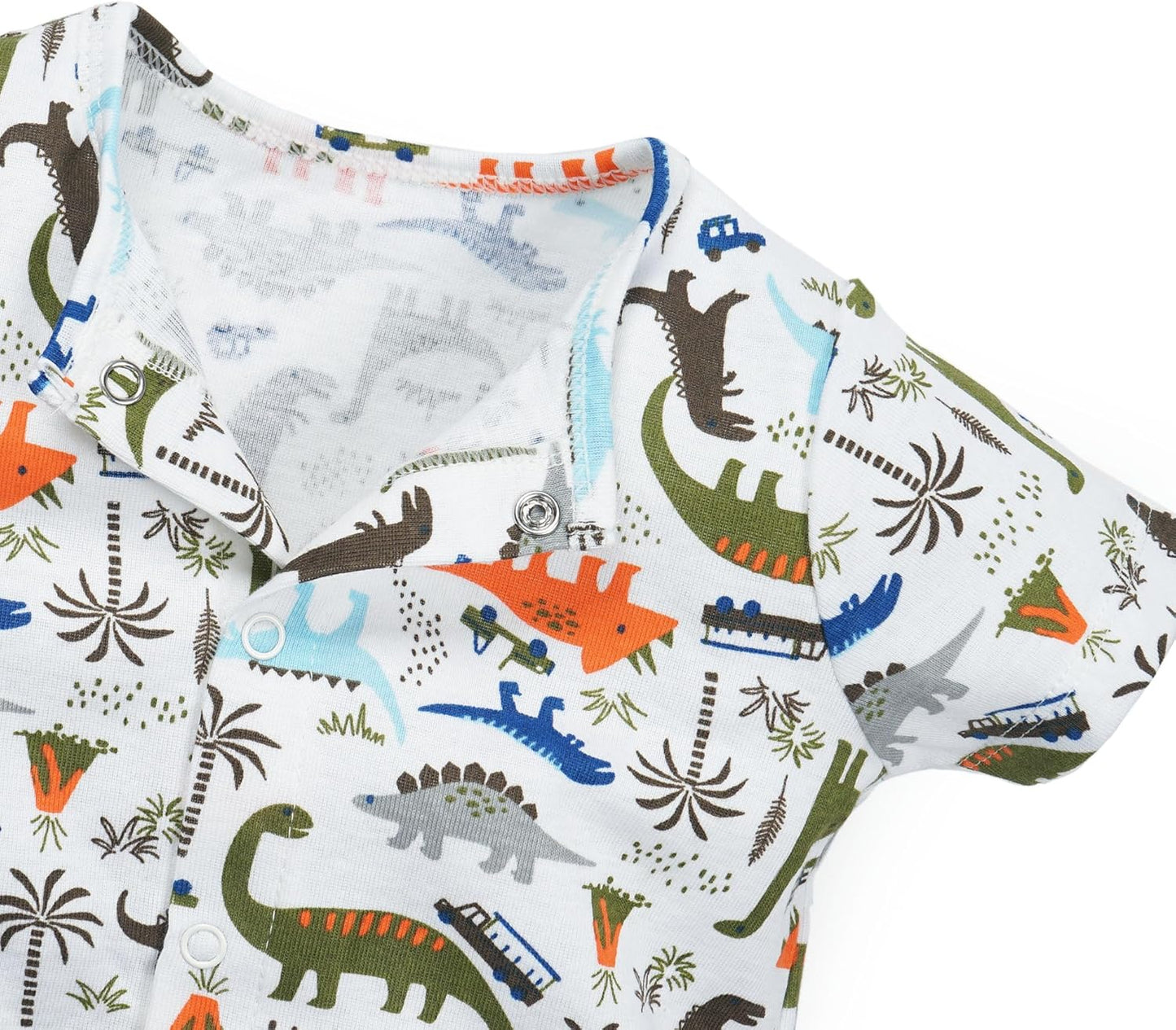 3-Pack 100% Cotton Baby Boy Rompers,0-24Months Short Sleeve Toddler Romper,Breathable Spring/Summer Clothes