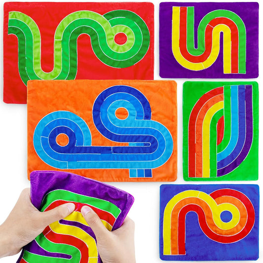 5 Pcs Marble Maze Mat Sensory Fidget Toys Stress Relief Toys Anxiety Relief Calming Toys,Sensory Tiles Toys for Kids with Autism Marble Fidget Sensory Room Must Have